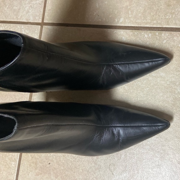 Colin Stuart Womenâs Black Pointed Toe Heeled Booties Vintage - Picture 8 of 15